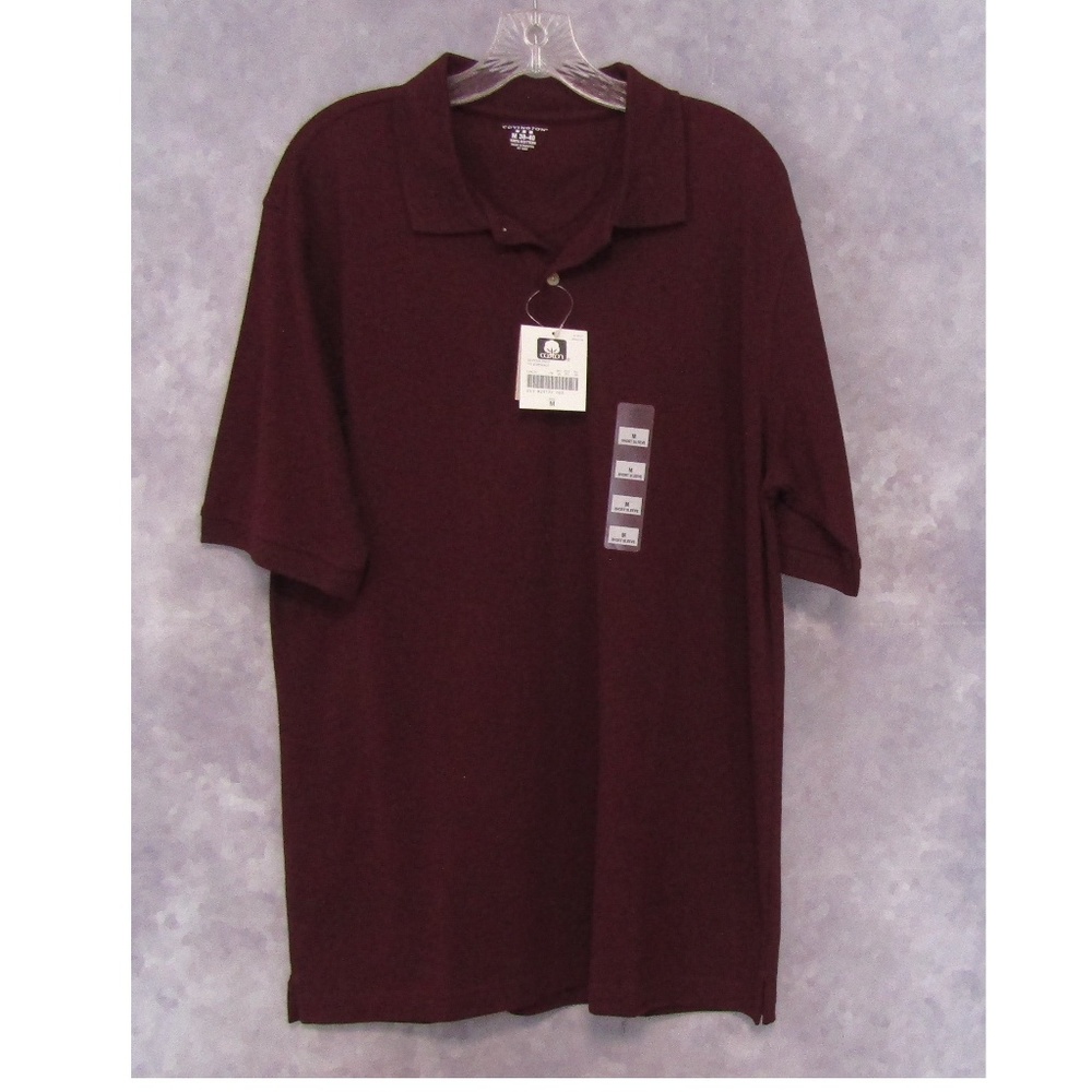 NWT Covington Pique Polo Shirt Bordeaux Burgundy M